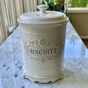 Anthropologie • Ceramic Biscuit Jar • Shabby Chic • Farmstyle